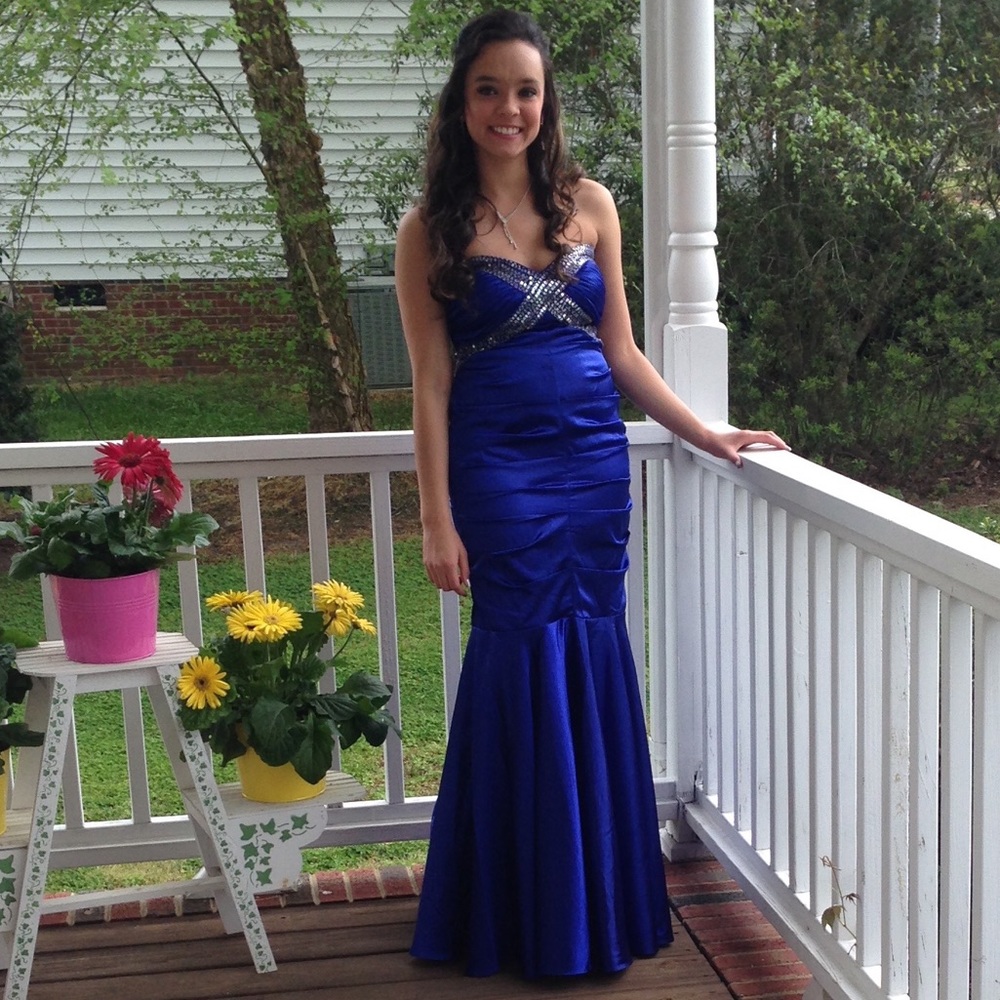 Fiesta Blue Mermaid style Size Small Prom Dress